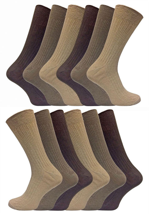 Premium 100% Cotton Socks - 12 Pairs