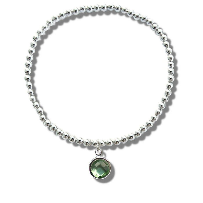 Delicate Pale Green August Birthstone Bracelet - High-Quality Beads