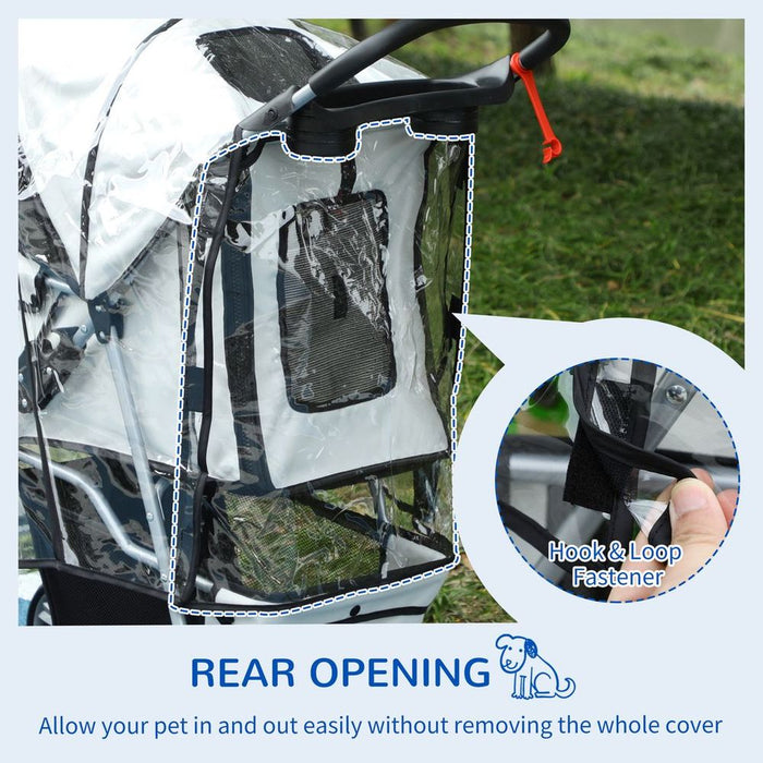 PawHut Dog Stroller Rain Cover w/ Rear Entry, Cover, for Dog Pram