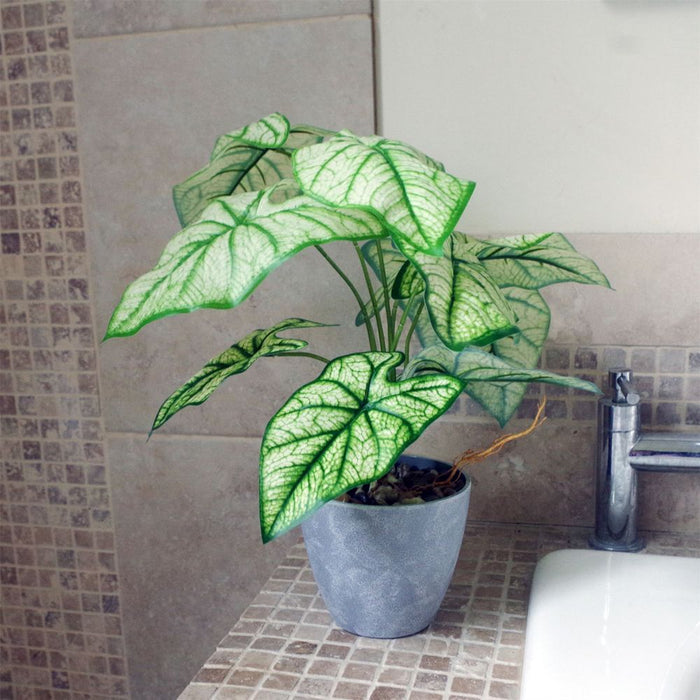 40cm Artificial Taro House Plant - Photorealistic Leaves in Decorative Planter