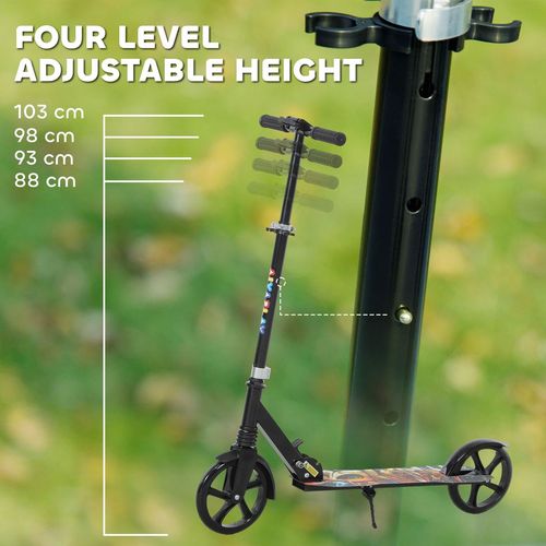 AIYAPLAY Kids Scooter, Foldable Kick Scooter w/ Adjustable Handlebar, Black