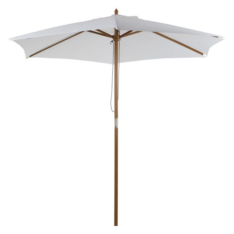 Outsunny Wood Garden Parasol Umbrella: Sun Shade, Patio, Outdoor Canopy. High quality & durable materials. Beat rain, wind, & enjoy your oasis.