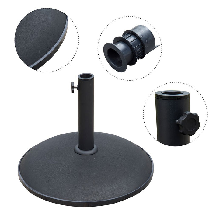 25kg Round Umbrella Base-Black | Sturdy & Rust-Resistant | Fits Multiple Umbrella Poles