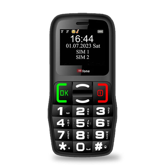 TTfone TT220 Big Button Mobile, USB Cable, O2 Pay As You Go