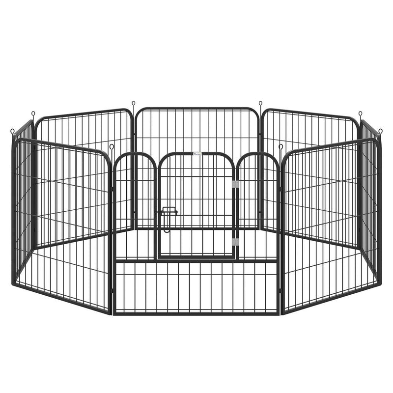 PawHut Dog Pen 8 Panels Puppy Pen Heavy Duty Pet Playpen for Indoor Outdoor for Dogs, Rabbits, Ducks 80cm High