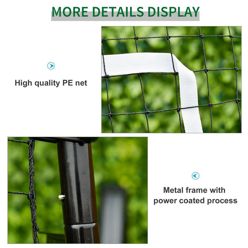 HOMCOM Foldable Football Rebounder Net, Large Football Goal Training Aid Soccer Kickback Target Zone Goal Play Adjustable Angles for Kids & Adult Black