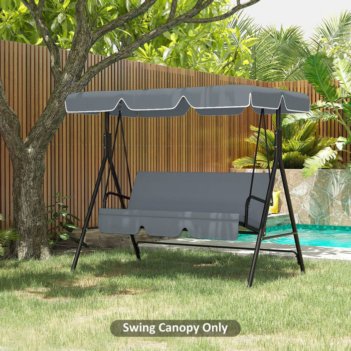 Premium UV50+ Grey Swing Canopy Replacement - Fits Outsunny 84A-054 series - Easy Set-Up - High-Quality Polyester - Protects from Sun