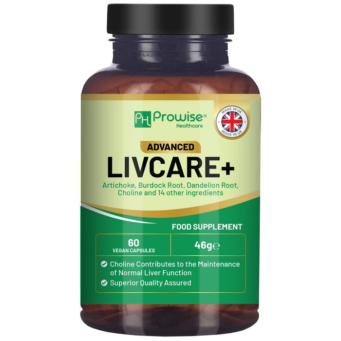 Prowise Advanced Livcare+: Liver Cleanse Detox & Repair - 60 Capsules for Men and Women