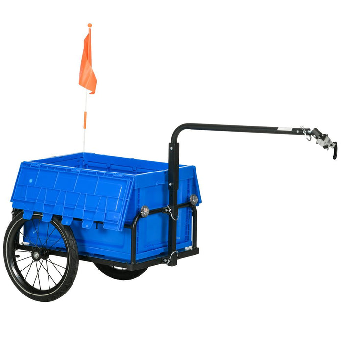 Premium 2-in-1 Bicycle Trailer & Storage Box - Foldable, High-Quality, Durable (Blue)