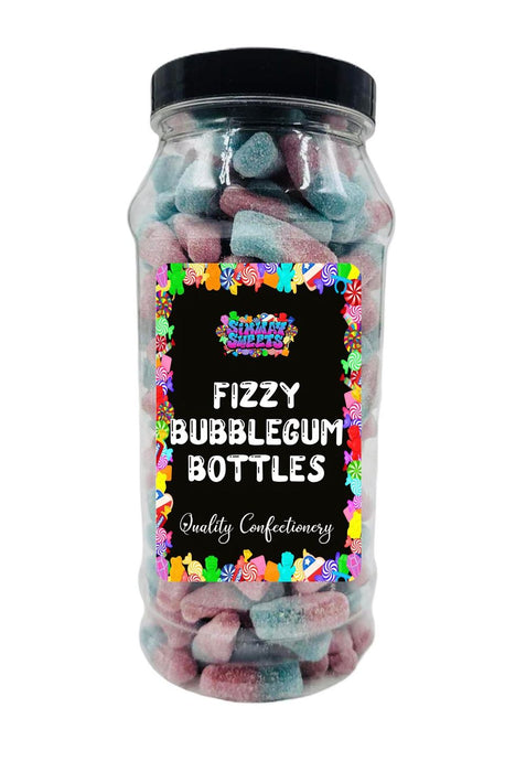 Fizzy Bubblegum Bottles - Pink & Blue - Retro Sweets - Gift Jar