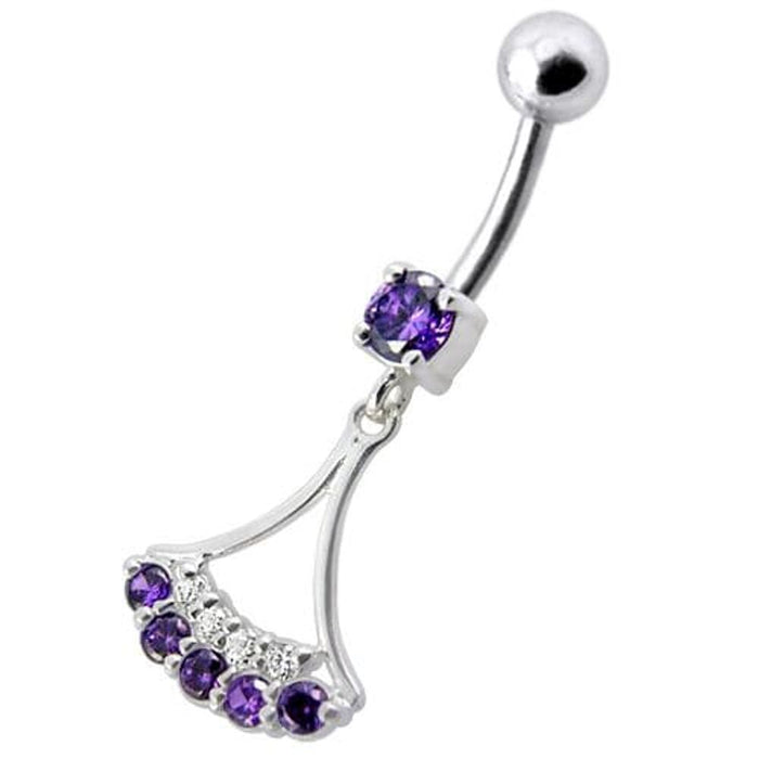 Fancy  Jeweled Dangling Belly Navel Ring Body Jewelry