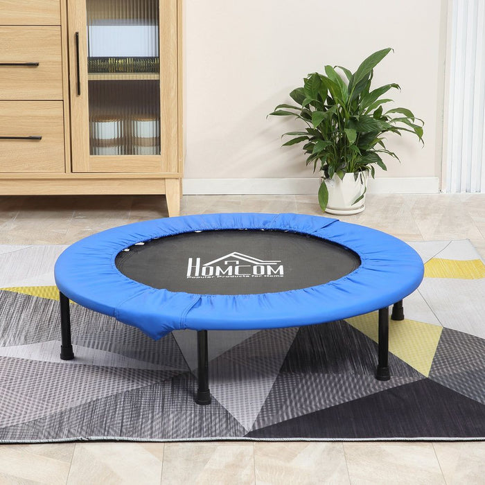 Premium 96cm Blue Fitness Trampoline - Improve Cardio, Tone Muscles, Burn Calories - HOMCOM