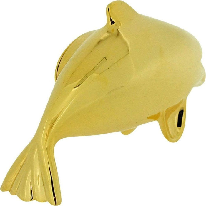 Premium Gold Dolphin Clock - Solid Brass, Free Standing, Miniature - CLEARANCE! NEEDS RE-BATTERY