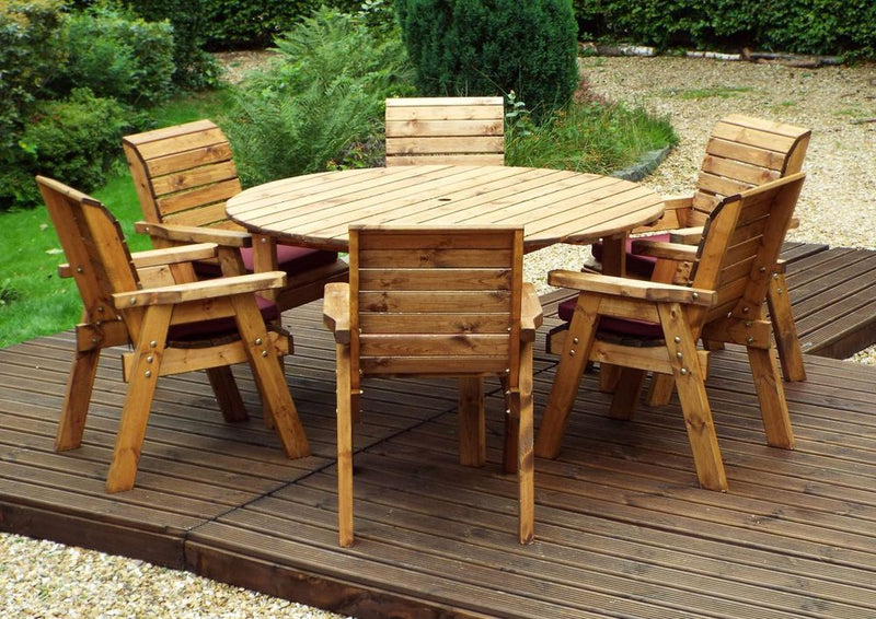 Luxurious Outdoor 6-Seater Circular Dining Set