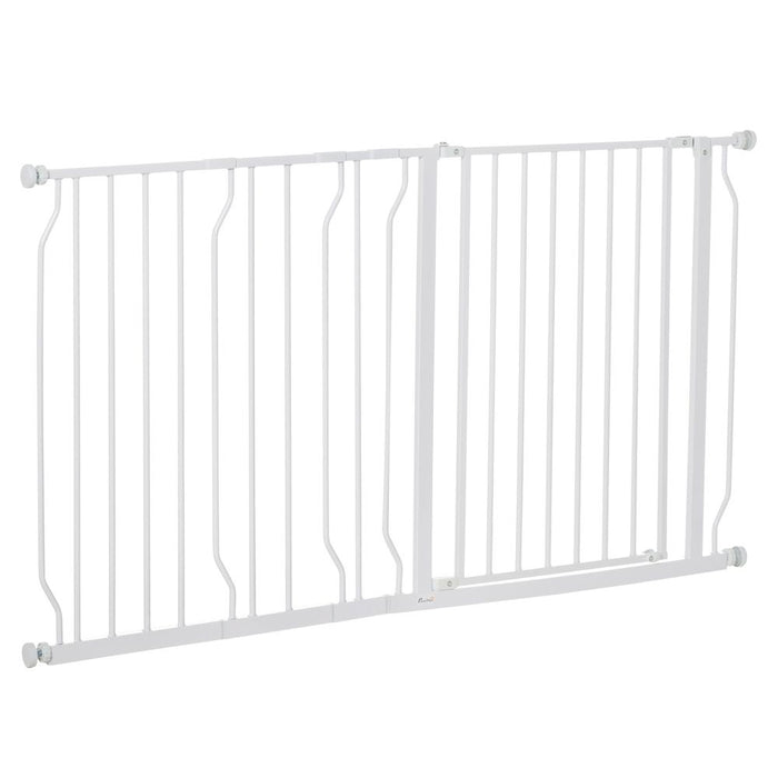 Pet Safety Gate Dog Barrier Dog Metal Pet Barrier, for Doorways - White