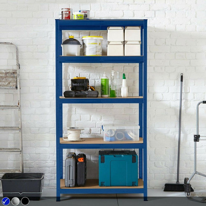 Premium 5 Tier Garage Shelving Racking - Adjustable Heights, Heavy Duty, Split into Workbenches