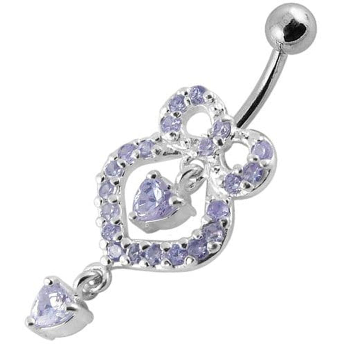 Fancy   Pear shaped Jeweled Dangling Navel Body Jewelry Ring