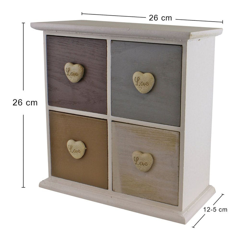 Premium Love Heart Trinket Drawers - White & Neutral Colours - High Quality