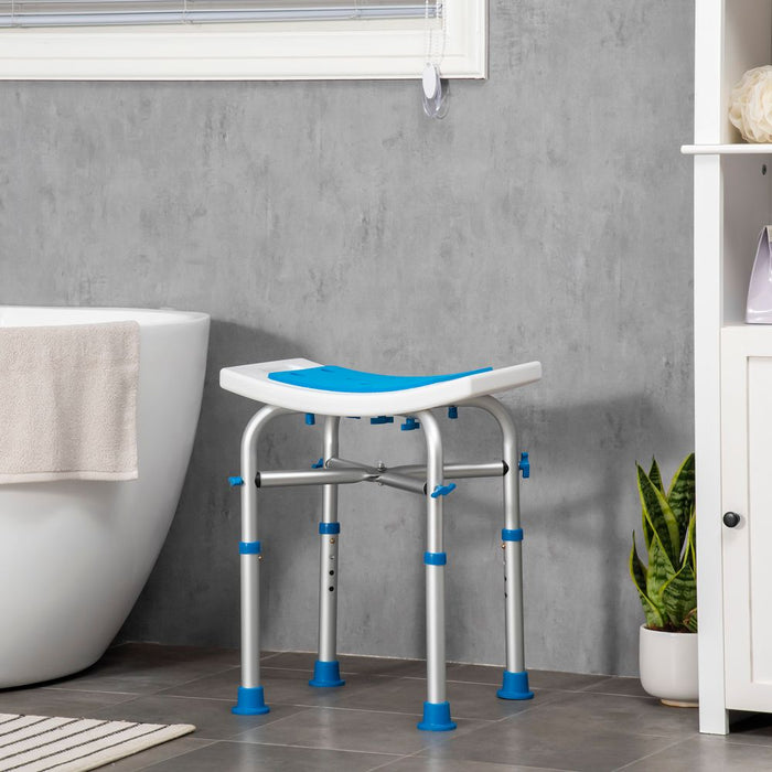 Adjustable Shower Stool with Suction Foot Pads for Elderly Disabled