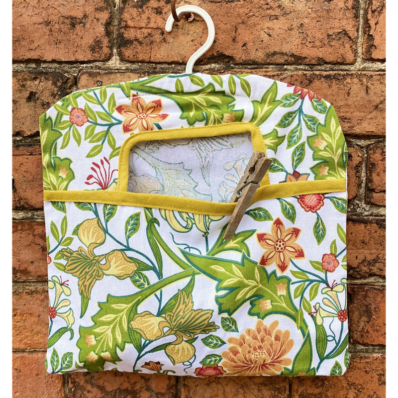 Premium Quality Mustard Sussex Peg Bag - 100% Sussex Botanical Range - Durable & Stylish - Plastic Hanger - Convenient Front Pouch Access