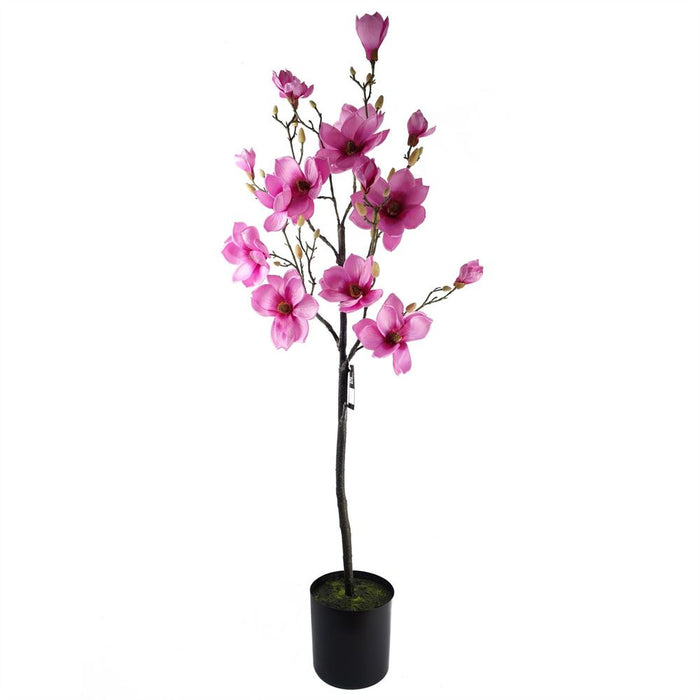 Premium 140cm Pink Magnolia Artificial Tree - Lifelike Silk Flowers