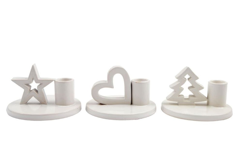 Exquisite Porcelain Dinner Candle Holders - Set of 3