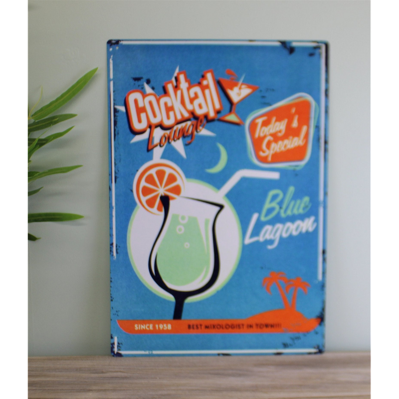 Vintage Metal Sign - Blue Lagoon Cocktail Lounge
