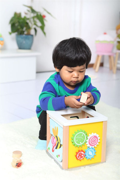 LELIN NATURE Activity Cube: Educational Toy for 12+ Months - Shape Recognition, Color Recognition, Hand-Eye Coordination