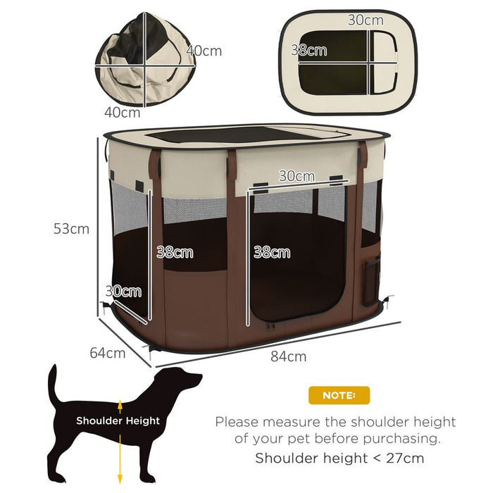 Ultimate Portable Dog Pen for Puppies, Rabbits, Kittens, Guinea Pigs - Brown