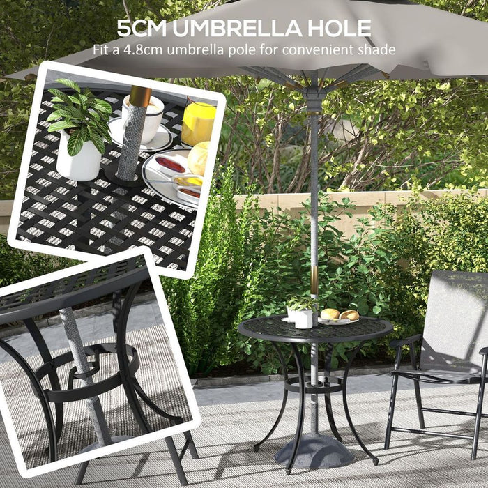 Premium Outsunny Cast Aluminium Bistro Table - Balcony, Black - High-Quality & Weather Resistant - Shop Now!