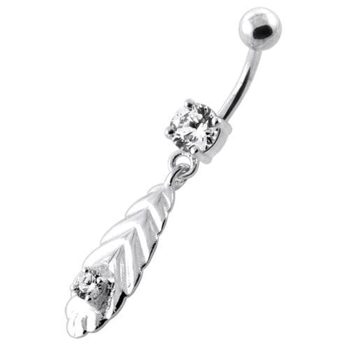 Jeweled Oblong Leaf naval piercing