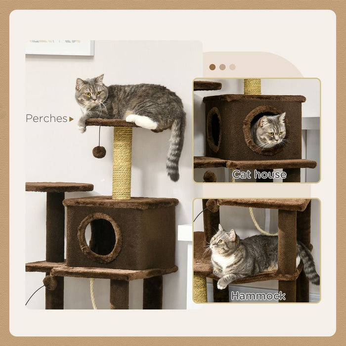 PawHut Modern Cat Tree - Scratching Posts, House, Hammock & More!