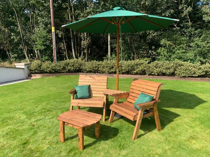 Premium British-made Grand Twin Angled Set + Coffee Table. High-quality, sustainable wood. Rustproof and rot-free. White glove delivery.