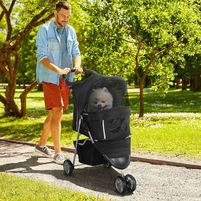 Premium 3-Wheel Pet Stroller: Stylish, Safe, and Versatile for Cats and Puppies