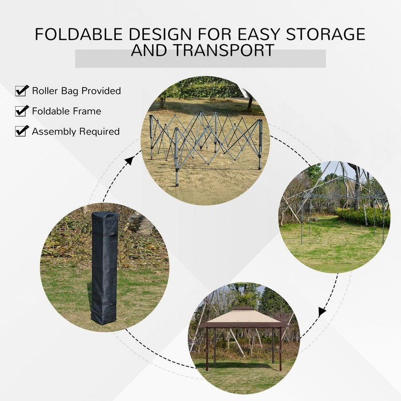 Premium 4x4m Outdoor Pop-Up Canopy Tent - Adjustable & Portable Gazebo for Parties & Camping