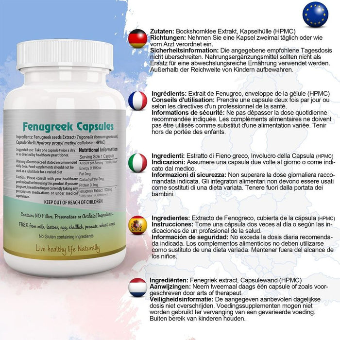 Fenugreek Capsule - High-Quality, Ancient Herbal Supplement for Health Benefits - Boost Immunity, Improve Digestion & More