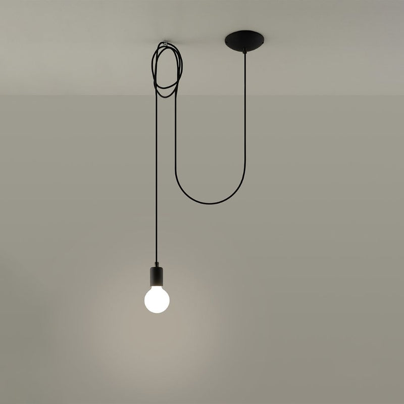Edison Loft Pendant Lamp - Stylish Fabric & Steel Design for Unique Interior Lighting - E27