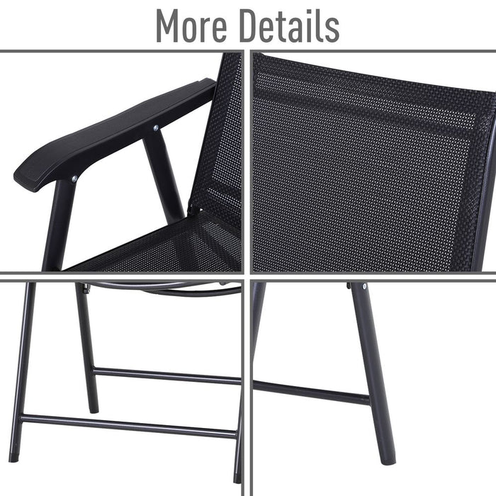 Premium 2-Piece Outdoor Patio Armchairs - Folding, Modern, Black - High-Quality Furniture - Professional Seller