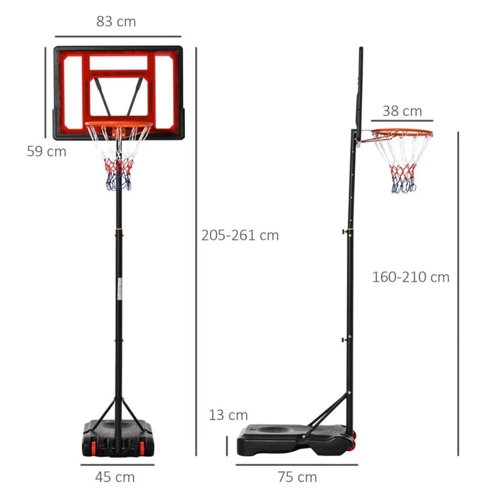 Adjustable Portable Basketball Stand - Height, Sturdy Rim, Hoop Base, Net