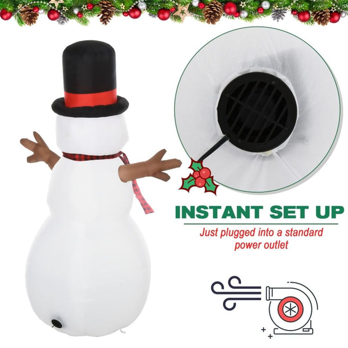 Christmas Inflatable Snowman Greeting 100W x 80D x 182H cm