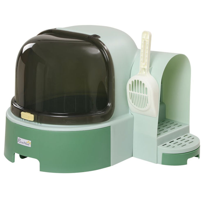 Premium Cat Litter Tray Bundle - Easy Clean, Stylish, Spacious - Green