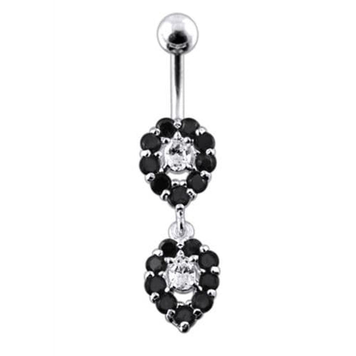 Fancy  Silver Dangling Navel Ring Body jewelry