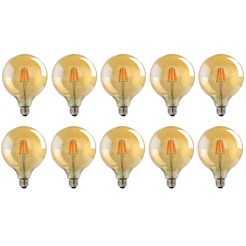 10 Pack E27 LED Edison Dimmable Vintage Amber Glass Warm white 2700K
