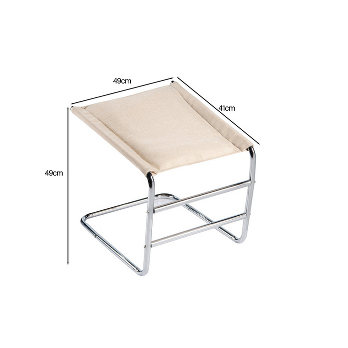 Ultimate Comfort Leg Rest - Beige Cover, Chrome Frame. Reduce pressure, improve circulation & unwind. Lightweight & durable.