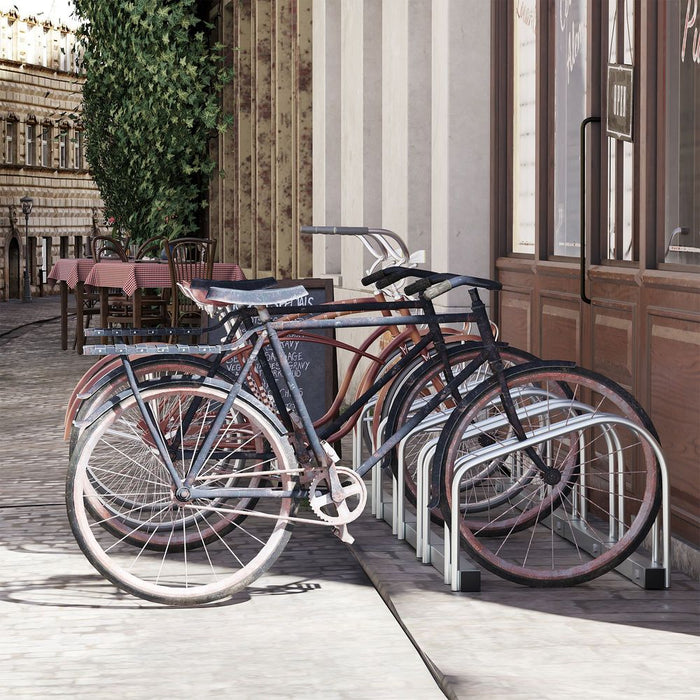 Bike Parking Rack: Locking Storage Stand Holder | Floor/Wall Mount | HOMCOM