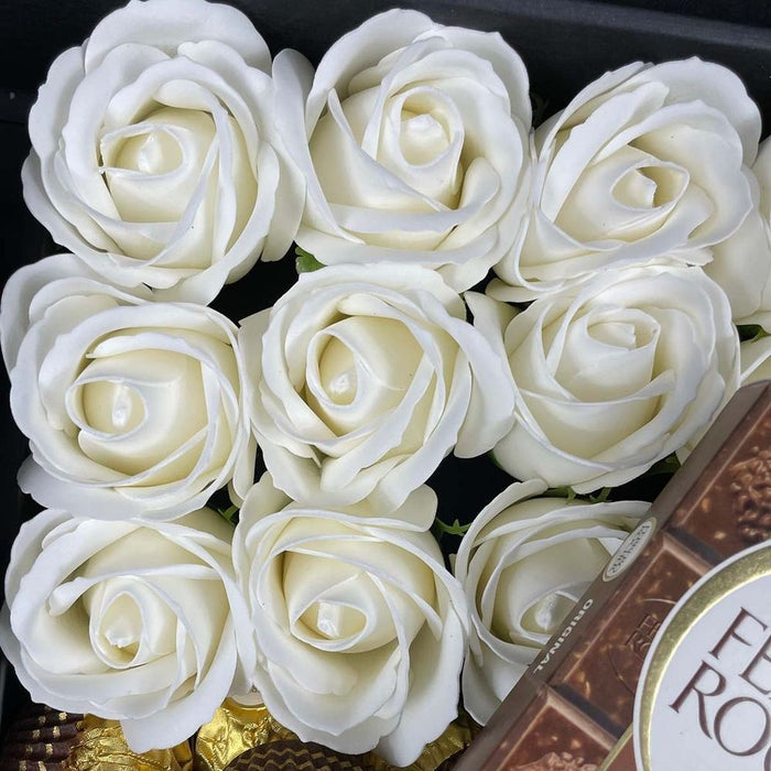 Ferrero Rocher Ultimate Gift Hamper With Ivory Roses