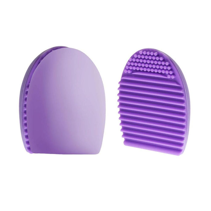 Silicone Egg Sponge Scrubber Make-Up Brush Cleaner - Pink/Purple [Purple]