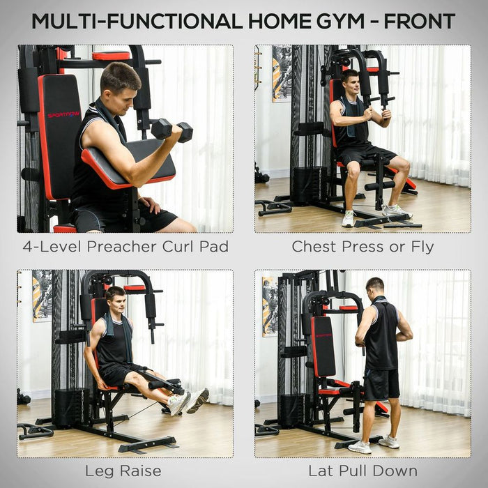 Ultimate Home Gym: Multi-Station Workout System with Sit Up Bench, Push Up Stand, Dip Station