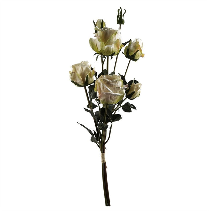 6 x 60cm Cream Rose Artificial Flower Sprays - 24 Flowers 18 Buds