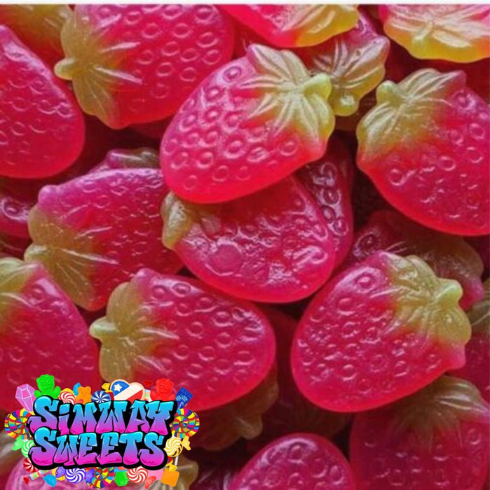 Giant Strawberries Chewy Sweets - Retro Jelly Gummy Gift Jar - Best Quality - Fast Delivery